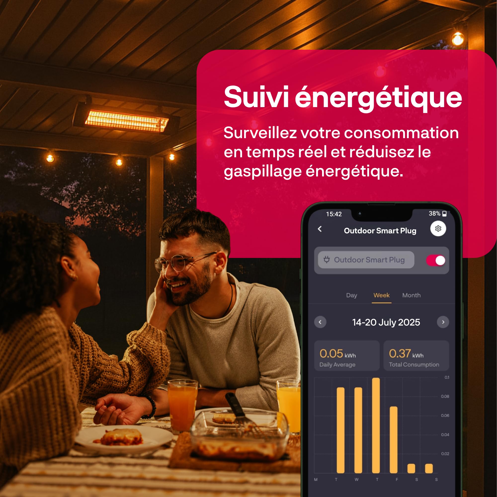 Innr Prise Connectée Zigbee Extérieure, Fonctionne avec Hue* et Alexa, Outdoor Smart Plug, Répéteur Zigbee, Prise Electrique Exterieure, IP54 Étanche - 1 pièce
