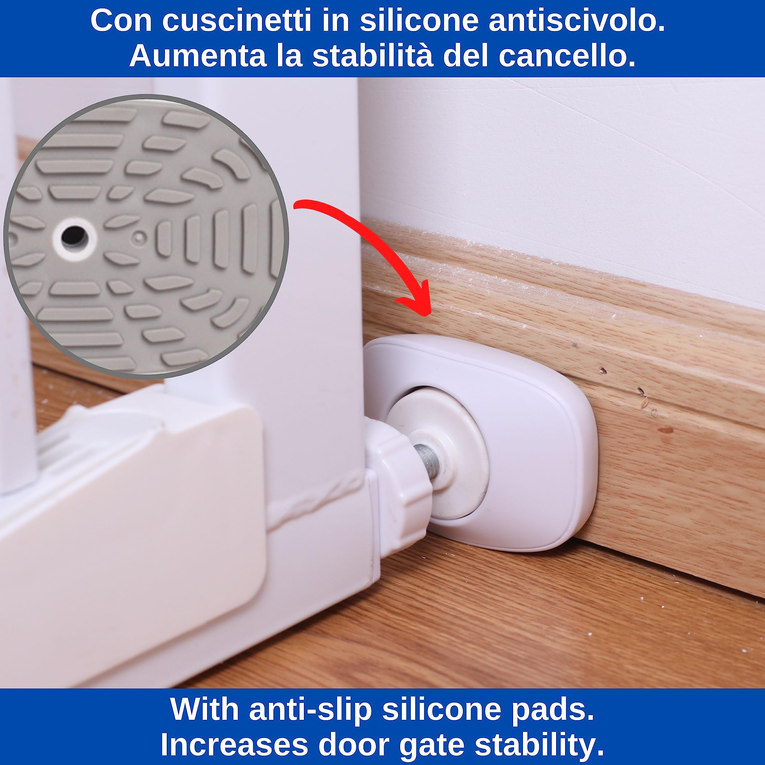 RONGRONG 4 confezioni di protezioni da parete per cancello del bambino, protezioni per pareti di sicurezza, per cancello delle scale, per lavori con cancelli di sicurezza per scale montati a pressione