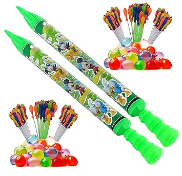 Brown Leaf High Pressure Holi Pichkari Water Tank Water Gun Pipe Pichkari Toy for Kids Holi & Pool Party Fun(2 Pichkari 6 Magic Balloon)