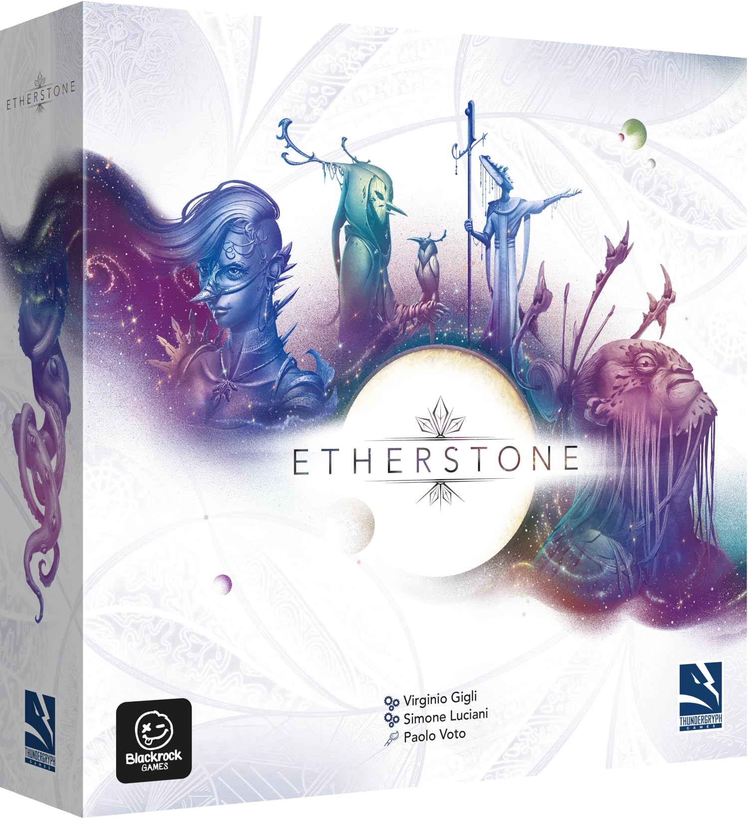 Etherstone - strategiczna i ewolucyjna gra planszowa | 2-4 graczy | Od 14 lat | Kombinacje kart, kości i zarządzanie zasobami | Blackrock Games