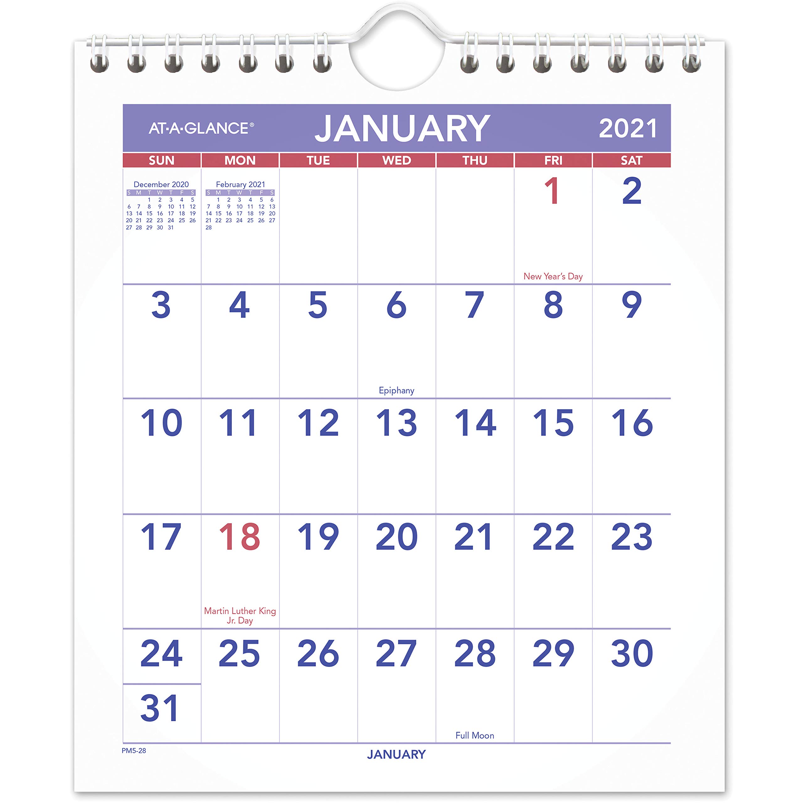 Amazon.com: AT-A-GLANCE Mini Monthly Wall Calendar, Jan-Dec, 6-1/2 x 7-1/2  Inches, Wirebound : Office Products