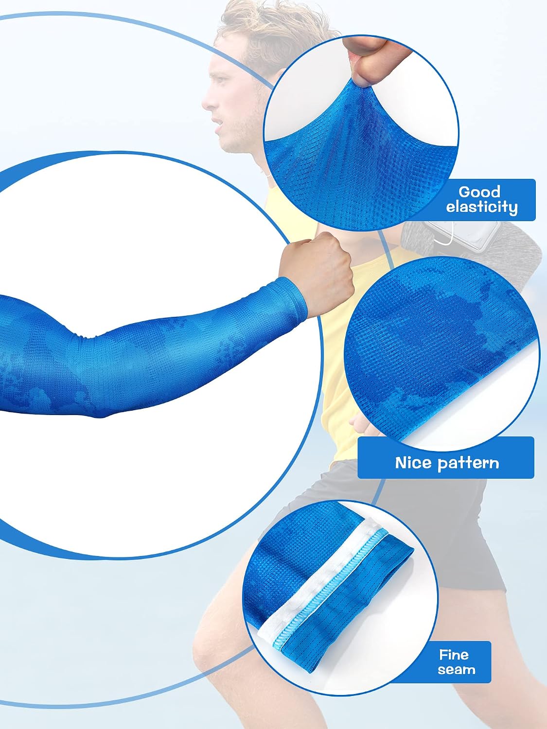 JaGely 4 Pairs Arm Sleeves for Men, Cooling UV Sun Protection Sleeves image 4