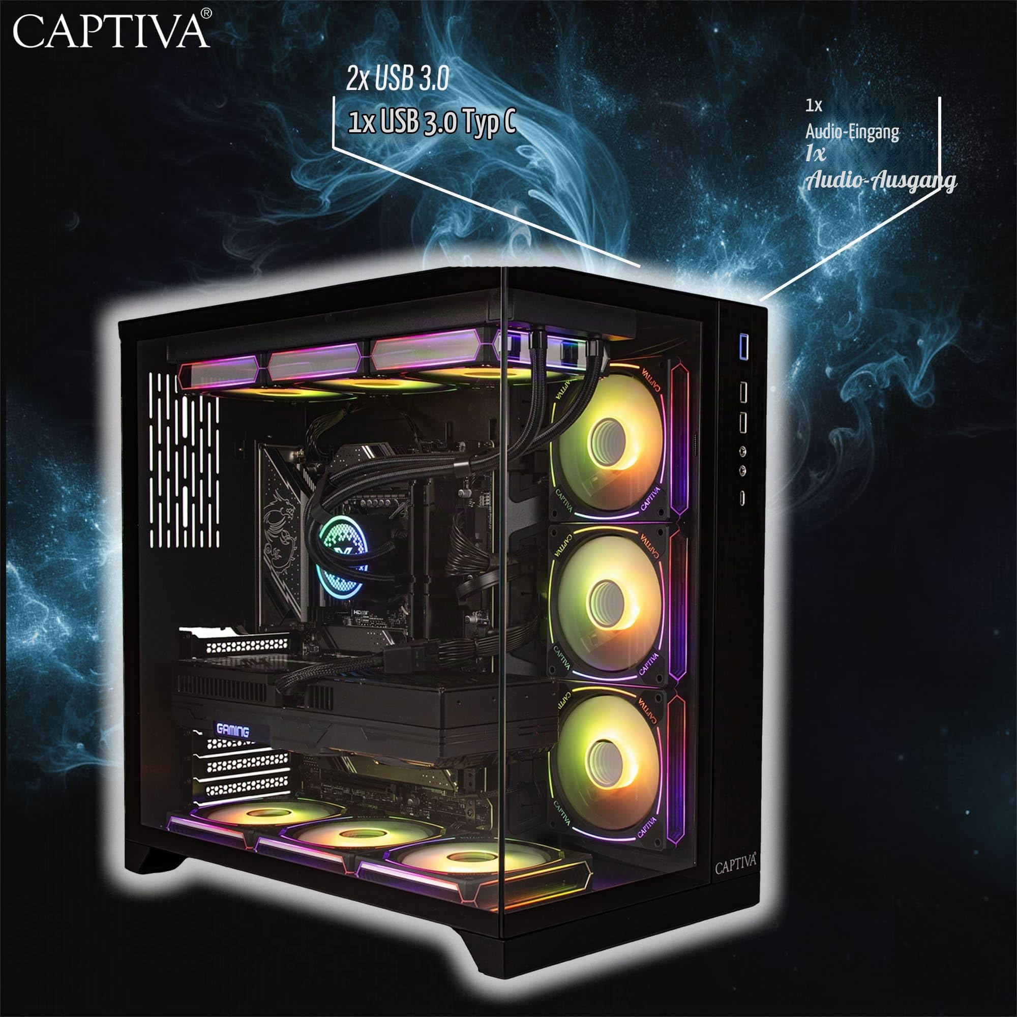 Captiva PC Highend Gaming I89-020 | Intel Core i9 14900KF | 64GB DDR5 RAM | NVIDIA GeForce RTX 5080 16GB | 2 TB SSD | Windows 11 Home