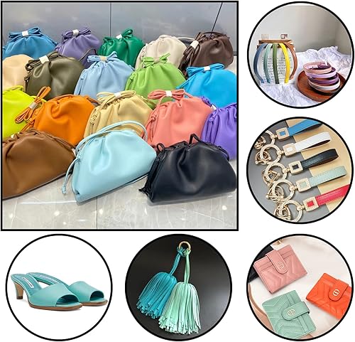 Miniatura 25 de Picheng Sábanas lisas de piel sintética de color sólido de 13.8 x 53 pulgadas, rollo de piel sintética suave muy adecuado para hacer manualidades