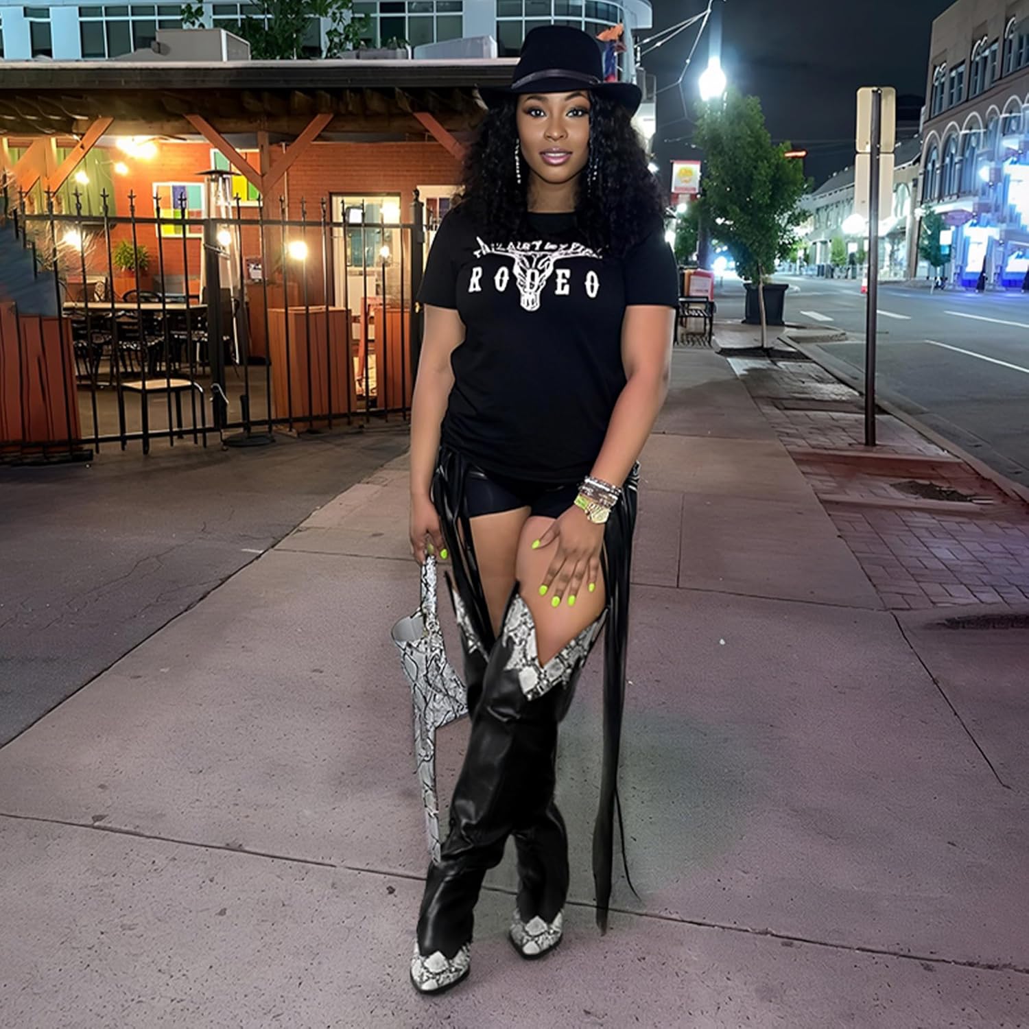 Embroidered Thigh High Cowboy Boots Women‘s Leather PU Over The Knee Dress Long Boots Block Chunky Heel