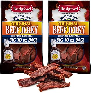 Sweet Baby Ray’s Beef Jerky Original 10 oz Pack of 2 - High Protein Healthy Beef Jerky for Your Dietary Preferences - Ready-to-Eat Snacks for On-the-Go Snacking and Busy Lifestyles