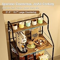 Vista 6 de Sonyabecca Soporte de microondas con almacenamiento de 4 niveles, estantes para panaderos para cocinas, carrito de microondas para barra de café