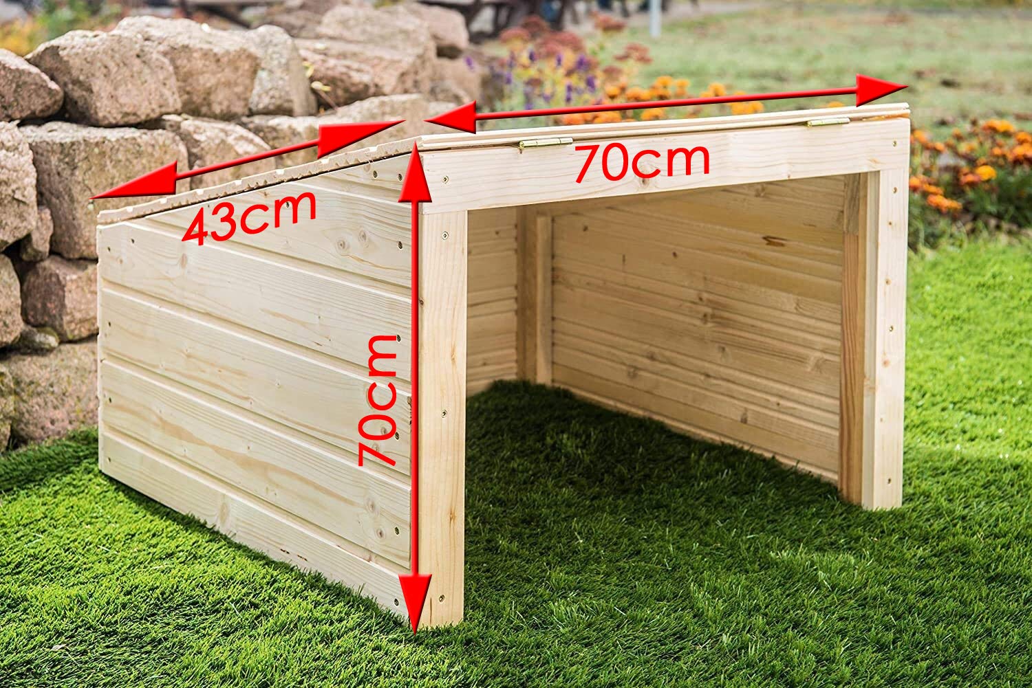 Hebitod Garage voor robotmaaier, inklapbare garage voor robotmaaier, 72 x 56 x 36 cm, eenvoudige montage, met metalen voeten, bescherming tegen uv, regen en hagel