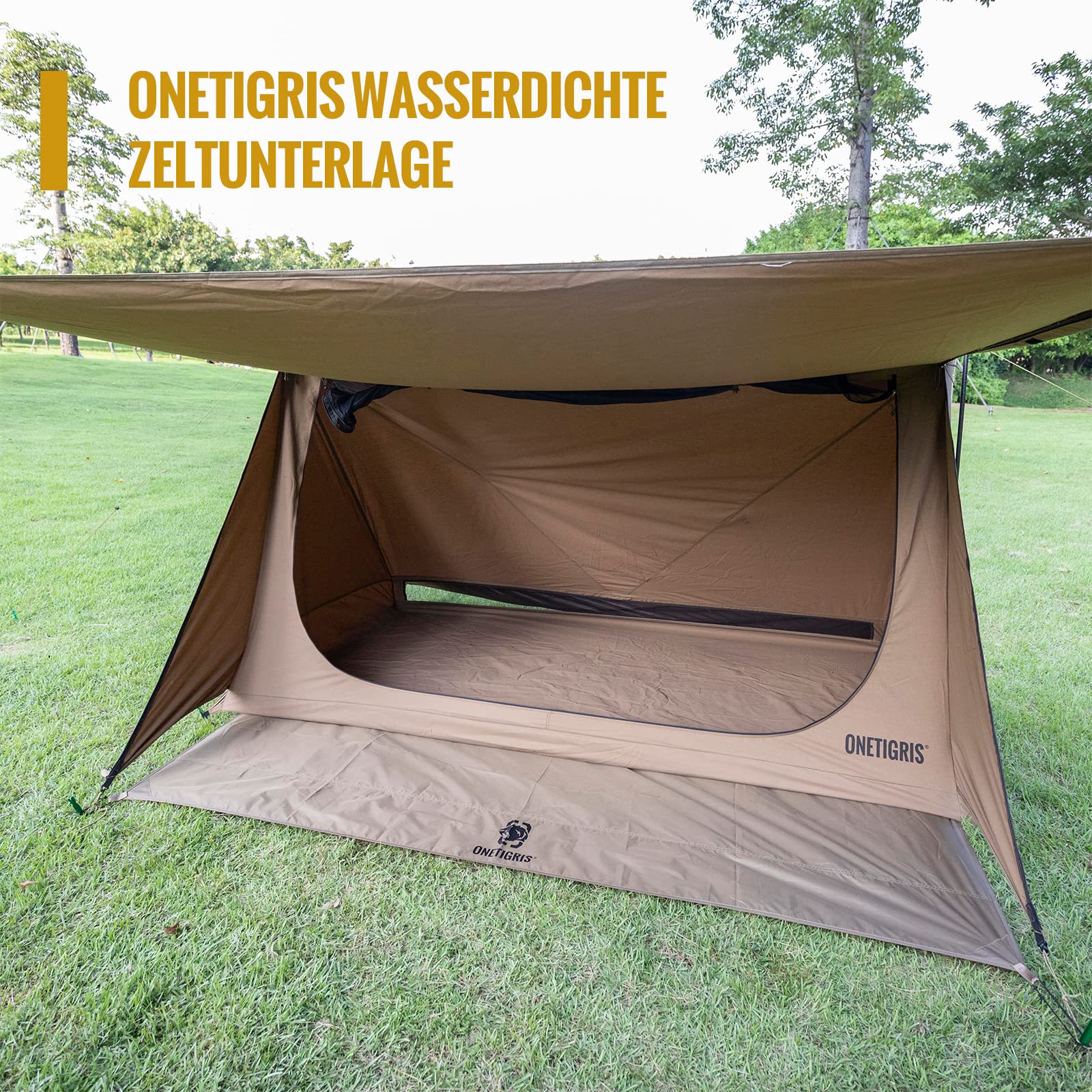 OneTigris 2 Personen Zelt Unterlage, wasserdichte Zeltunterlage Ultraleicht Zeltboden für Camping,Wandern,Picknick(210cm*170cm)