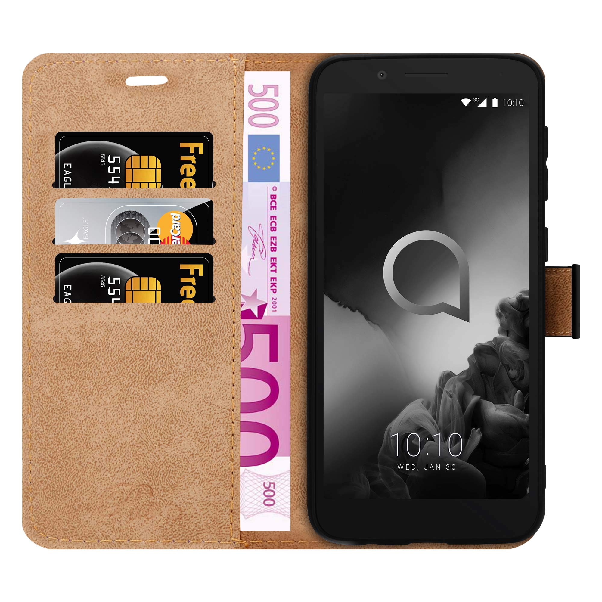 Wuzixi Wallet Cover Per Alcatel 1 2019. Funzione Stand, Slot Cart - Foto 5