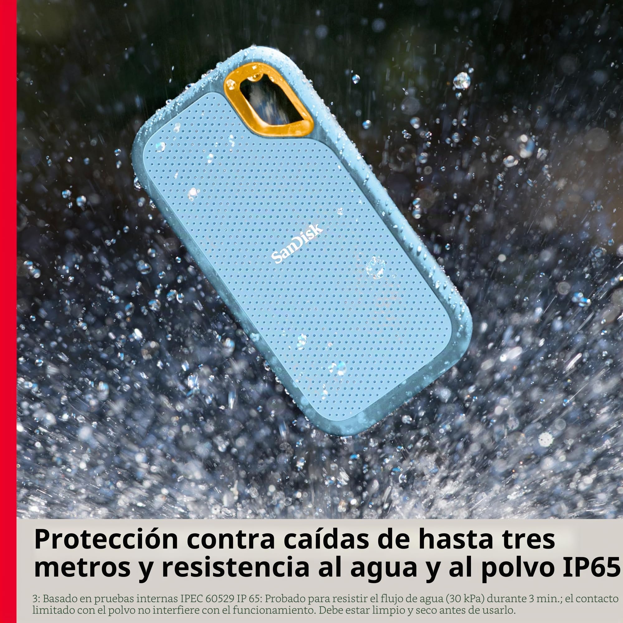 SanDisk SSD portátil Extremo de 2 TB - hasta 1050 MB/s - USB-C, USB 3.2 Gen 2 - Unidad Externa de Estado sólido - SDSSDE61-2T00-G25B