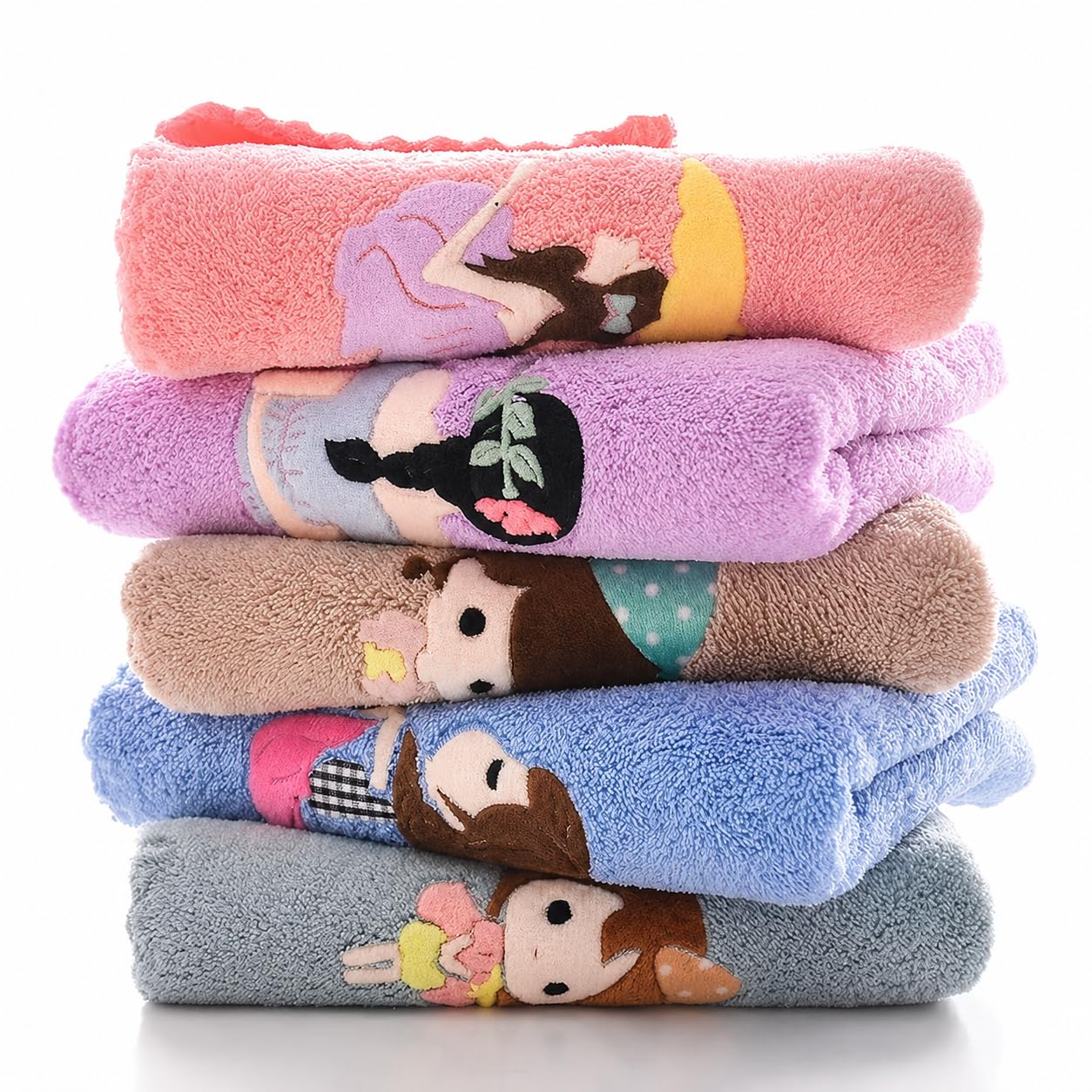 Microfiber Handkerchief Set for Women, Kids & Newborn Babies | Cartoon Printed Face Towel | 400 GSM Super Soft & Absorbent Rumal | 25×25 cm | Multicolour (Pack of 4)-image-32