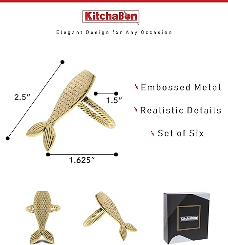 Miniatura 2 de Juego de 6 servilleteros dorados, juego de 6, decoración de centro de mesa, servilleteros, paquetes de servilleteros para cena familiar, banquete de