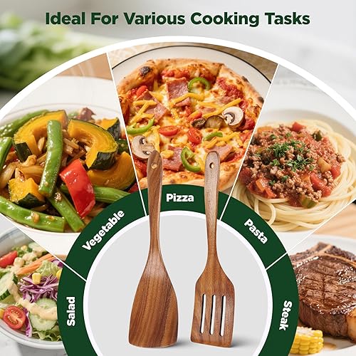 Miniatura 2 de Espátula de madera para cocinar, espátulas de madera para uso en la cocina,Juego de espátulas de madera para cocinar, juego de utensilios de cocina