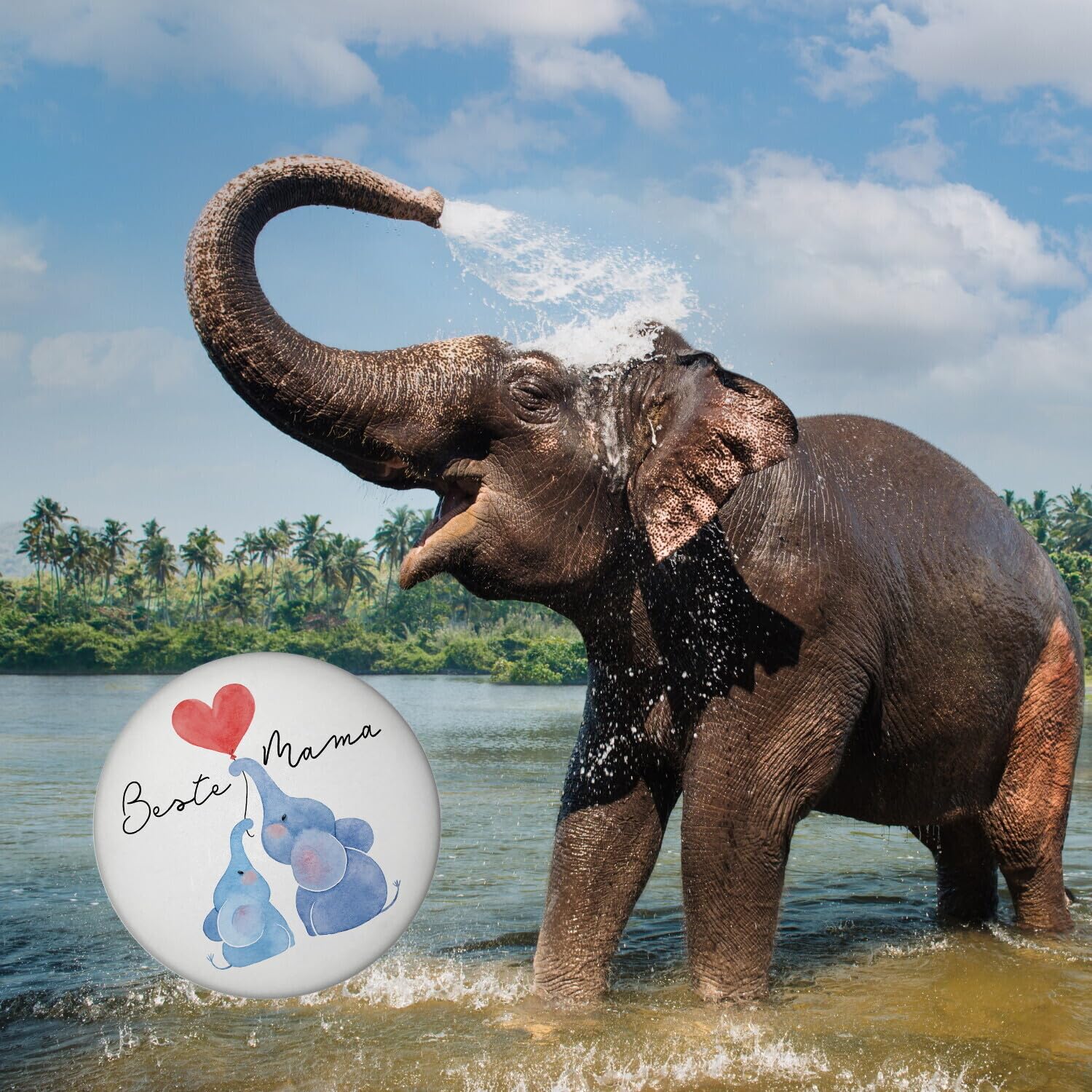 BackURyear Elefant Handgehäkelt – 11,9 Cm, Inspirierendes Geschenk Für Tochter, Sohn, Kollegen, Lehrer