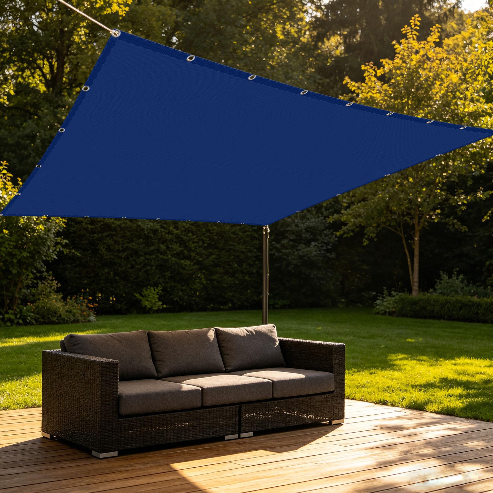 Voile d'ombrage rectangulaire bleu foncé de 1.8 x 4.5 m plein air