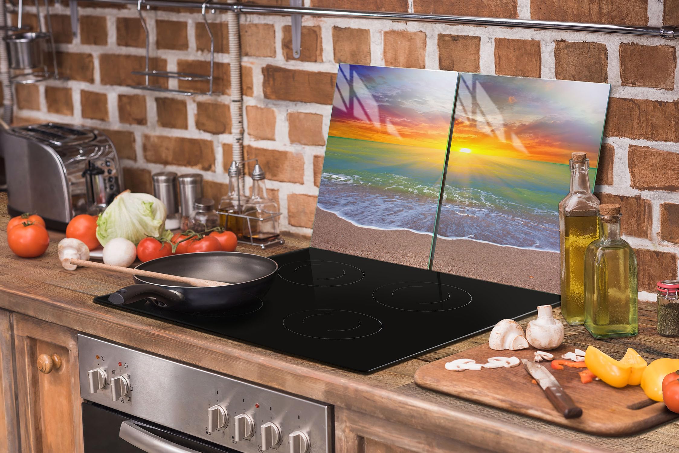 Couvercle Pour Plaque De Cuisson Gaz Et Vitrocéramique - Protection En Acier Inoxydable Blanc Ou Noir - Fabriqué En Espagne