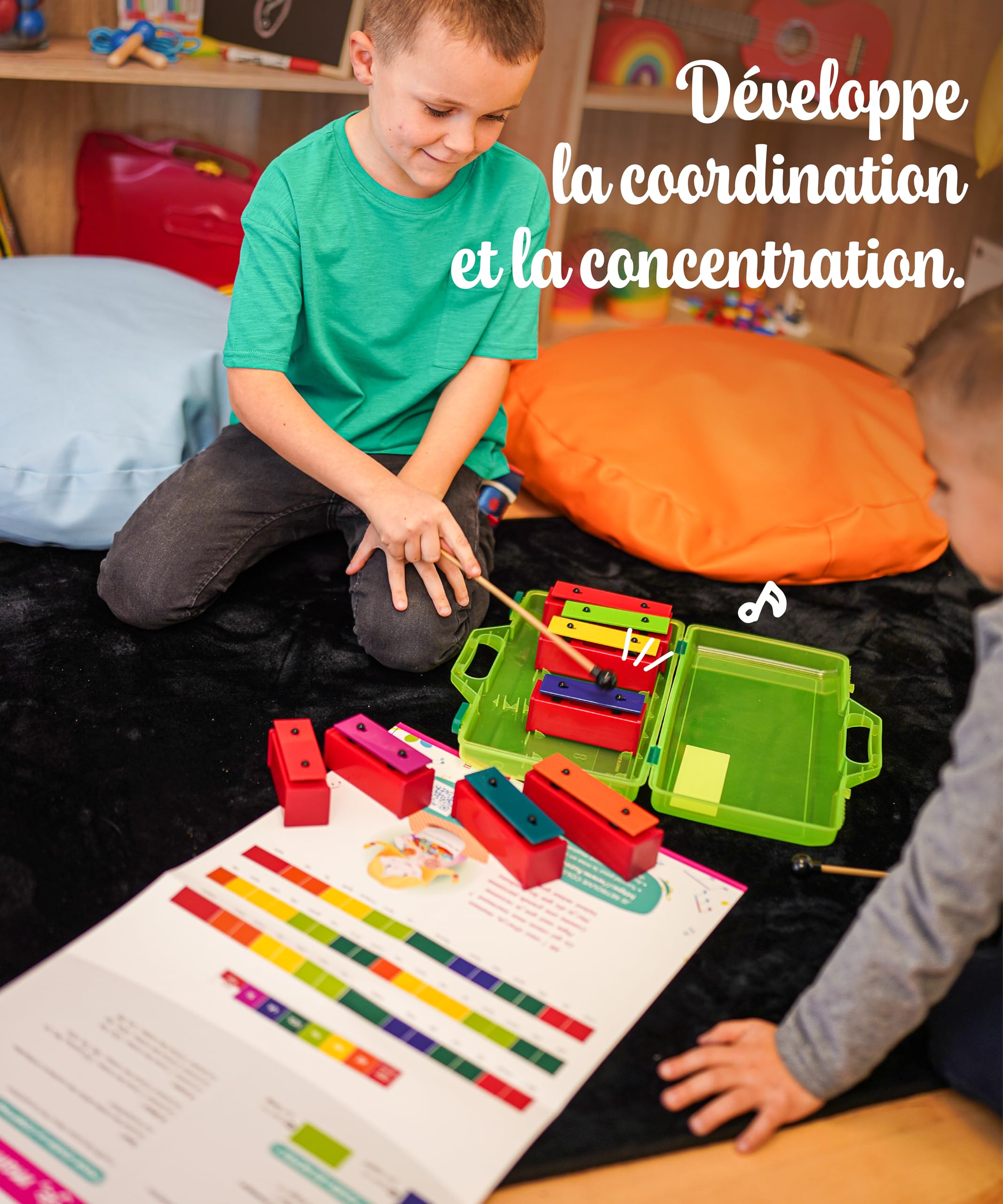 Fuzeau Livret Musical Pédagogique CD Audio Colorzik Comptines 10 Partitions Codées en Couleurs Paroles Incluses dès 3 Ans Méthode Intuitive
