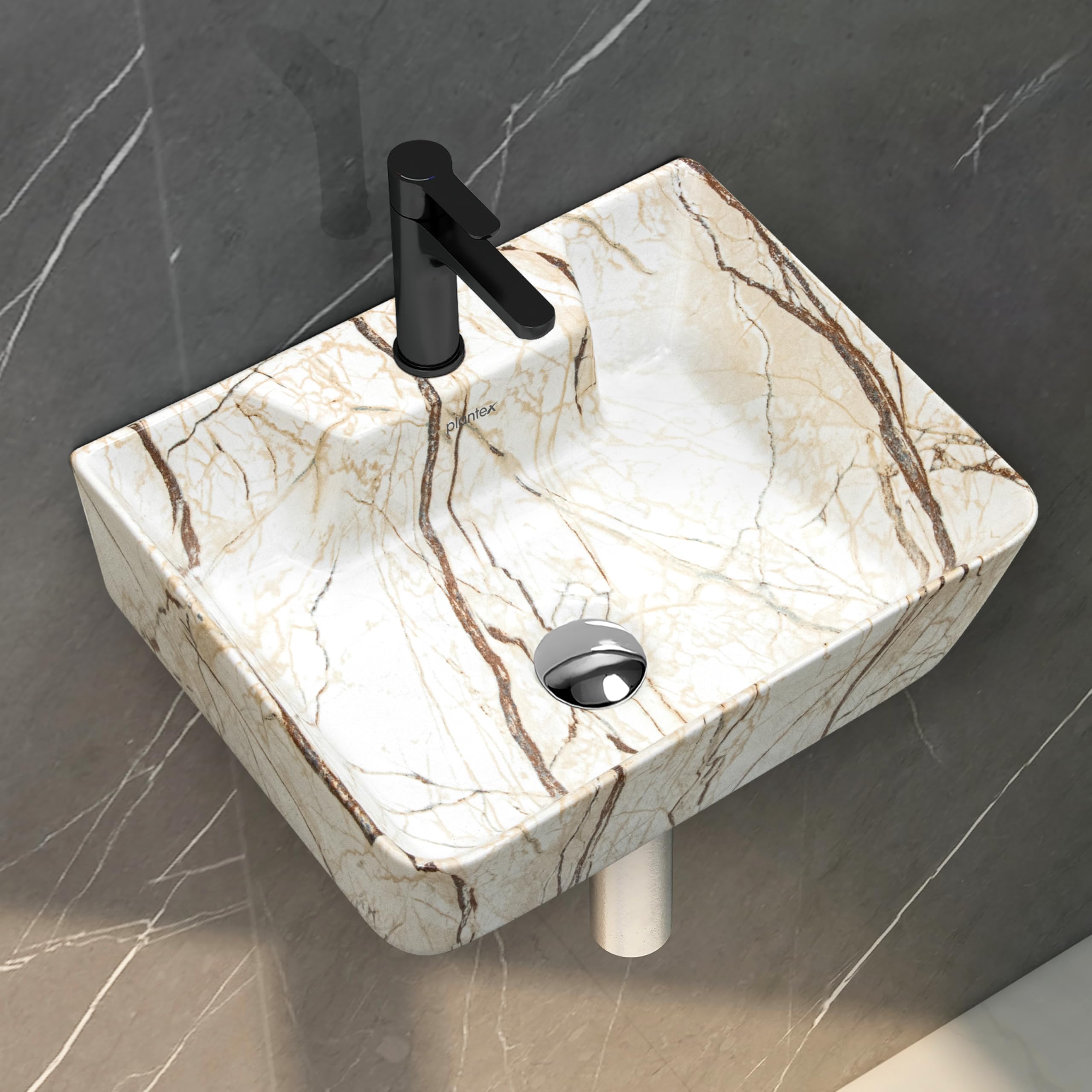 Plantex Ceramic Wash Basin - Black -17