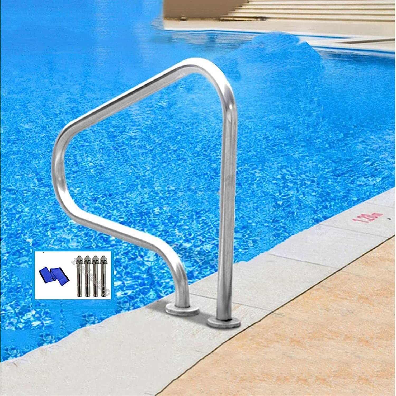 Sdgeryeeg 1Pcs Handrail， Pool Handrail,Sturdy Safety Handrails Swimming Cover, Blue Covers, Non-Slip Rail Handle For