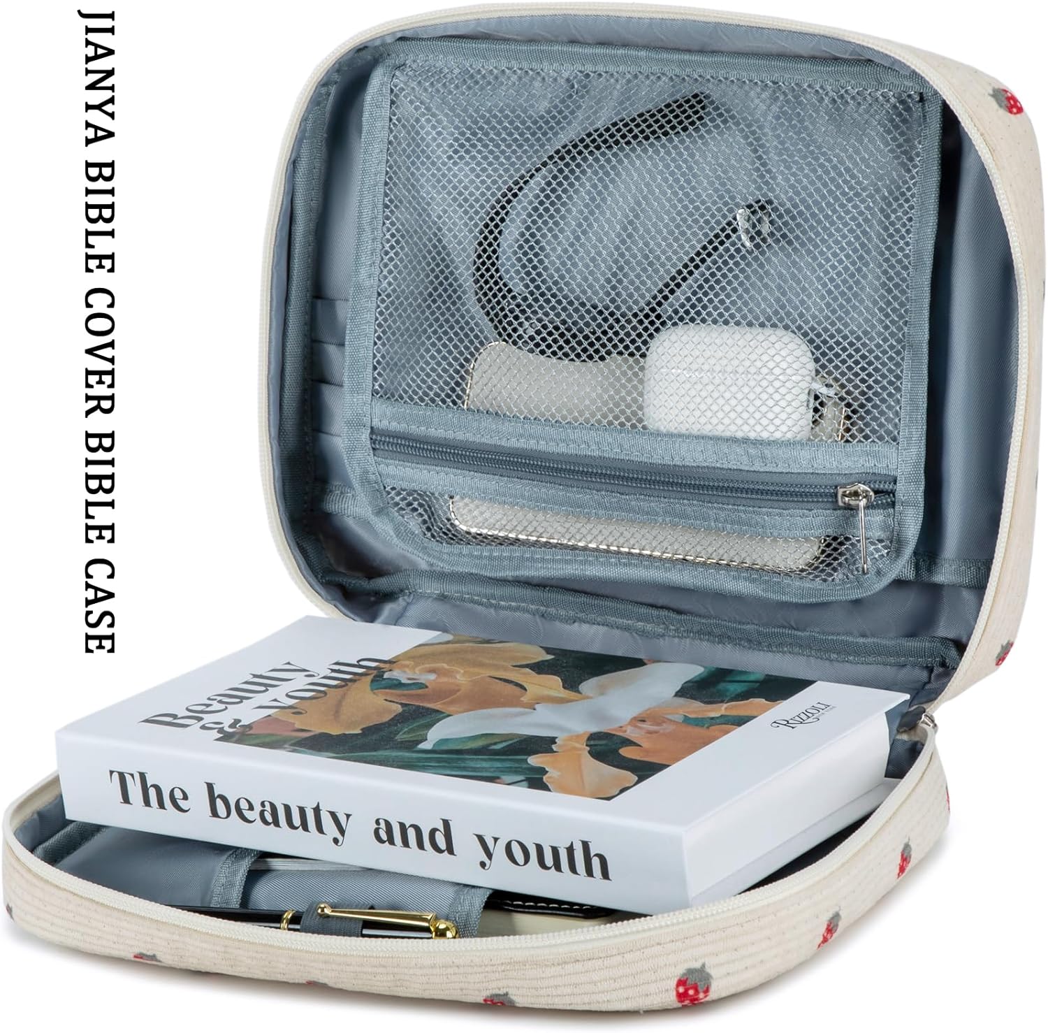 JIANYA Bible Cover Case for Women, Bible Bag Bible Carrying Case for Women, Gift for Women Lady - Light Brown - Image 6