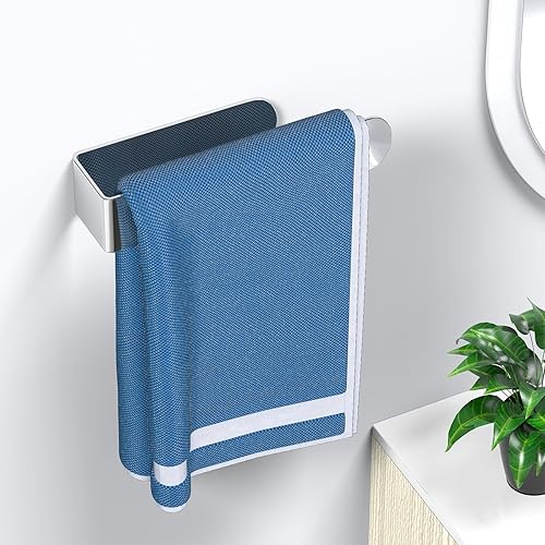 Miniatura 4 de HUFEEOH Paquete de 2 soportes adhesivos para toallas de mano, soporte adhesivo para toallas montado en la pared, soporte de toalla de cocina de