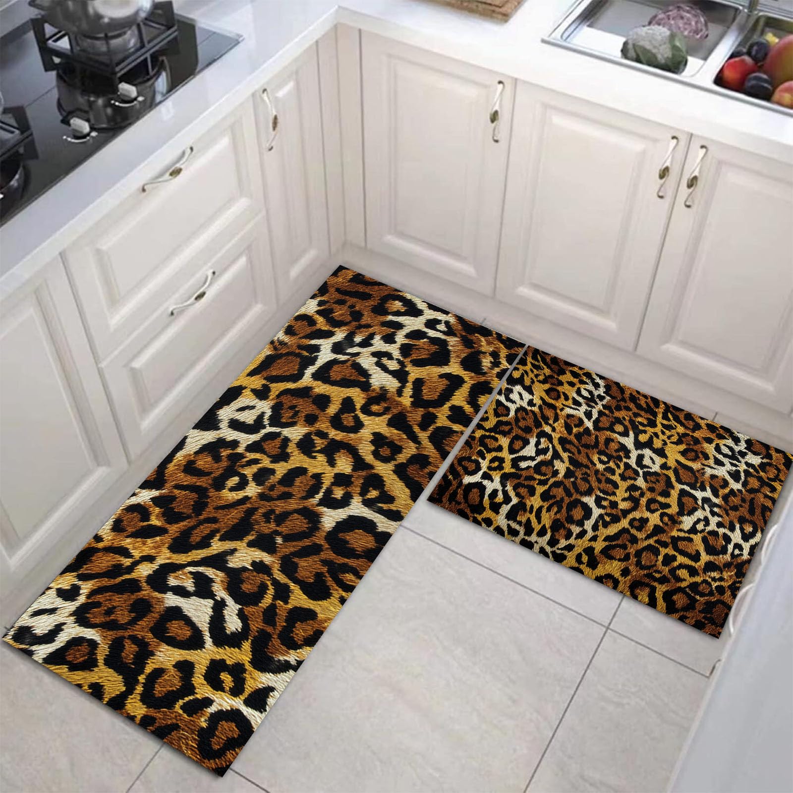 Alfombras de cocina lavables para renovar el comedor con estilo animal clásico bronceado