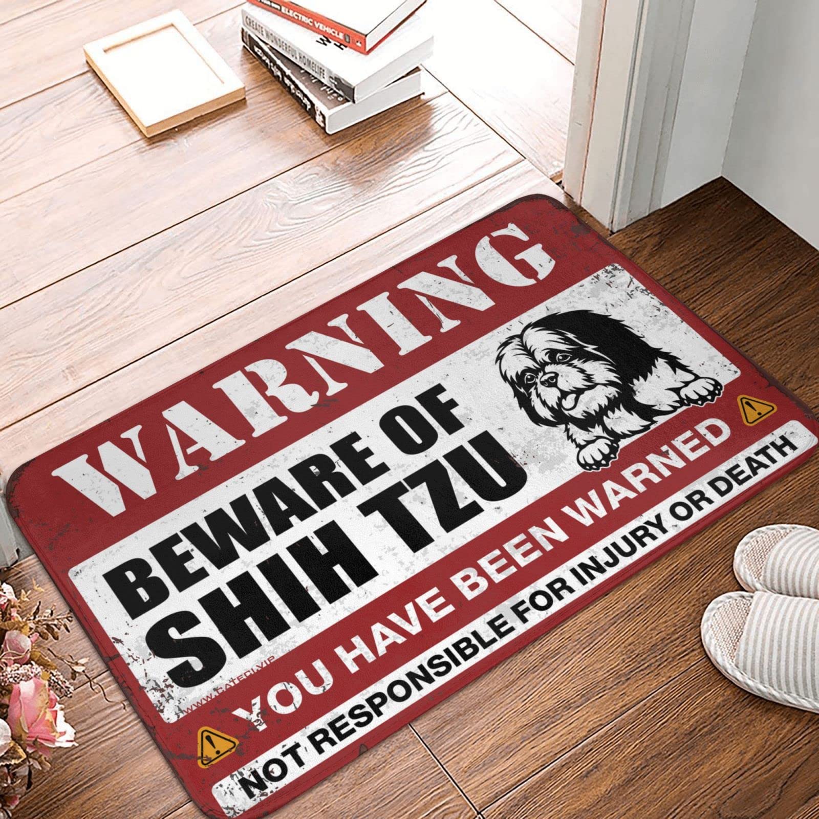 Tapis Shih Tzu Attention au Chien Paillasson Extérieur de Qualité Porche Avant 65x90