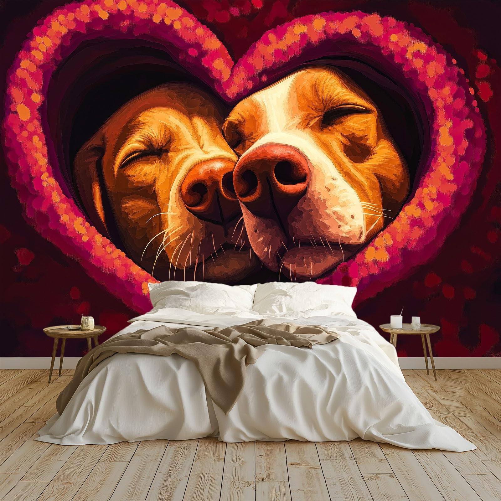 Papier peint panoramique animaux 300x210 cm tapisserie intissé marron rouge