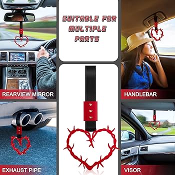 Amazon.com: 4 Pieces Heart Handle Keychains Car Accessory Heart