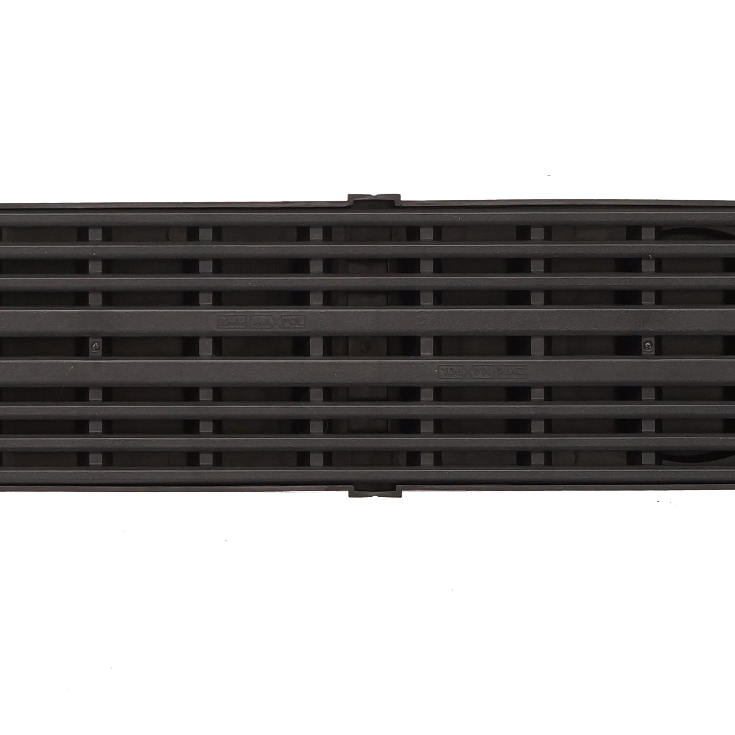 10m Entwässerungsrinne für modulares System A15 98mm, komplett Stegrost Kunststoff, Schwarz Line