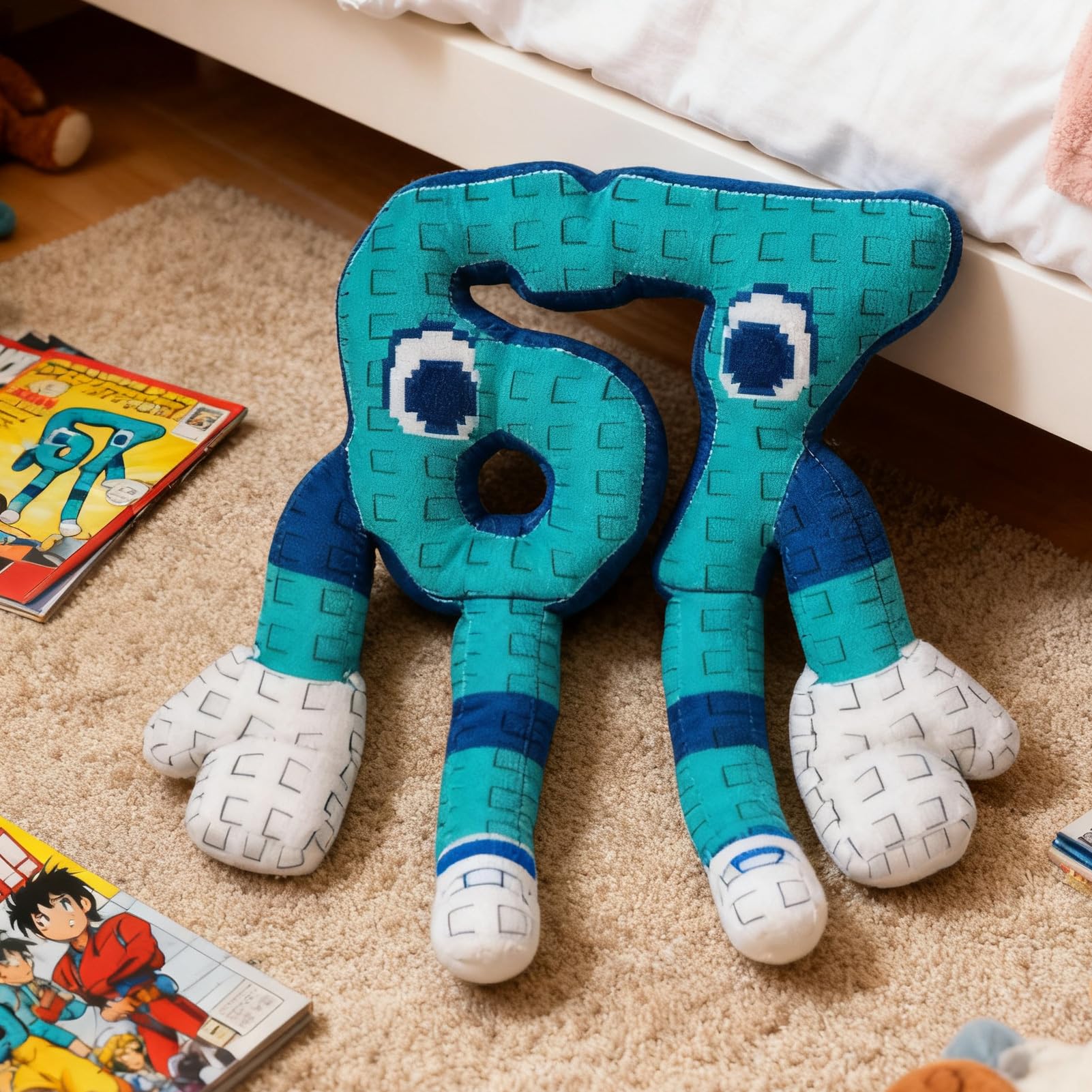 Générique Jouets drôles 6 7 Meme, Oreiller décoratif Six Seven, Figurines en Peluche de Jeu de stratégie de Forme irrégulière, Jeu sensoriel pour Adultes et Enfant, Pâques, Panier