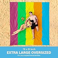 Vista 185 de Beach Blanket Oversized Extra Large 78" X 81",Waterproof Sandproof Beach Blanket 1-7 Adults Lightweight Durable for Travel Camping Hiking Picnic