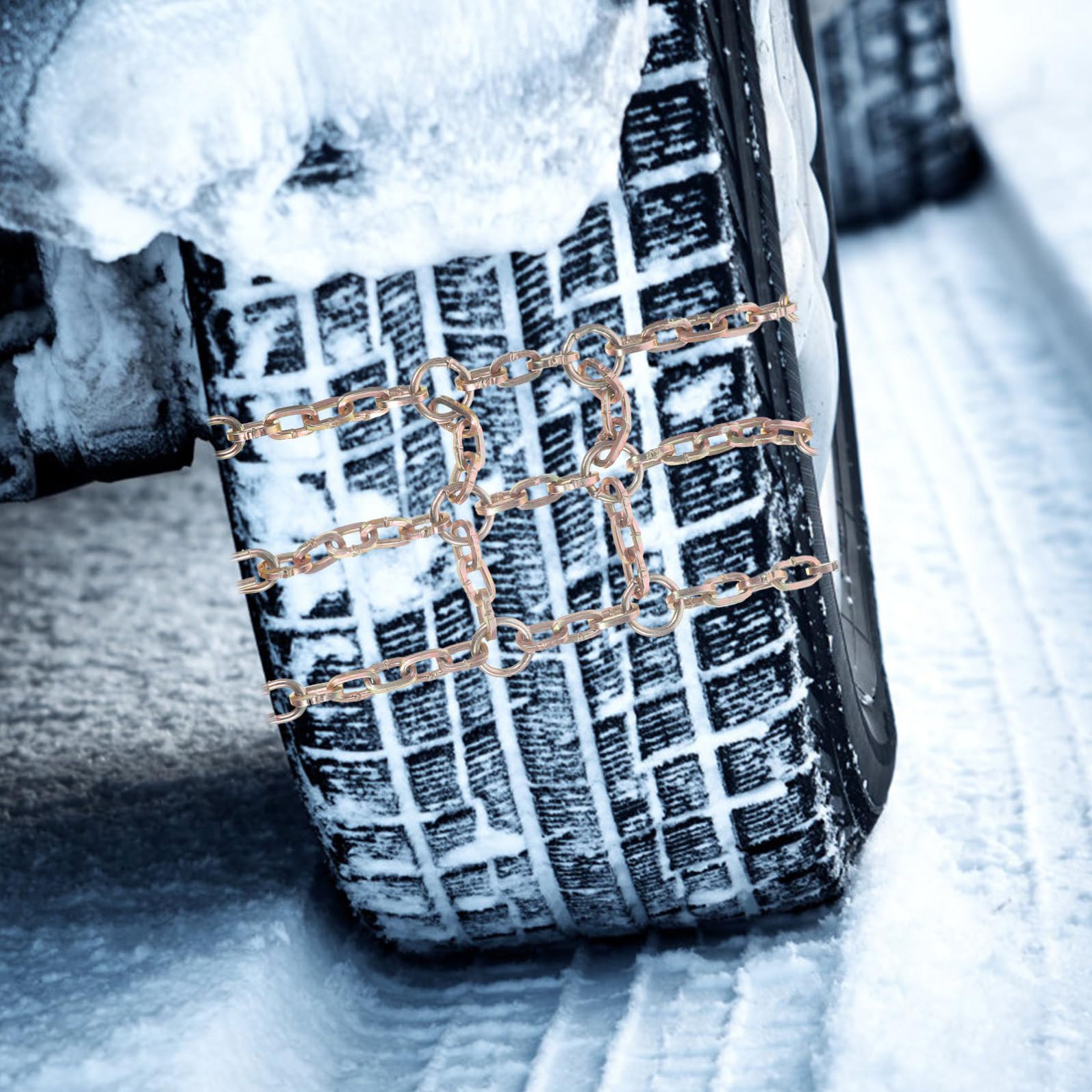 Catene da Neve per Auto e Suv, Catena Regolabile per Pneumatici | Cinghie di Tensione, Struttura Incrociata Stabile, Bordi Laterali Allargati, Metallo e Nailon Colore Casuale