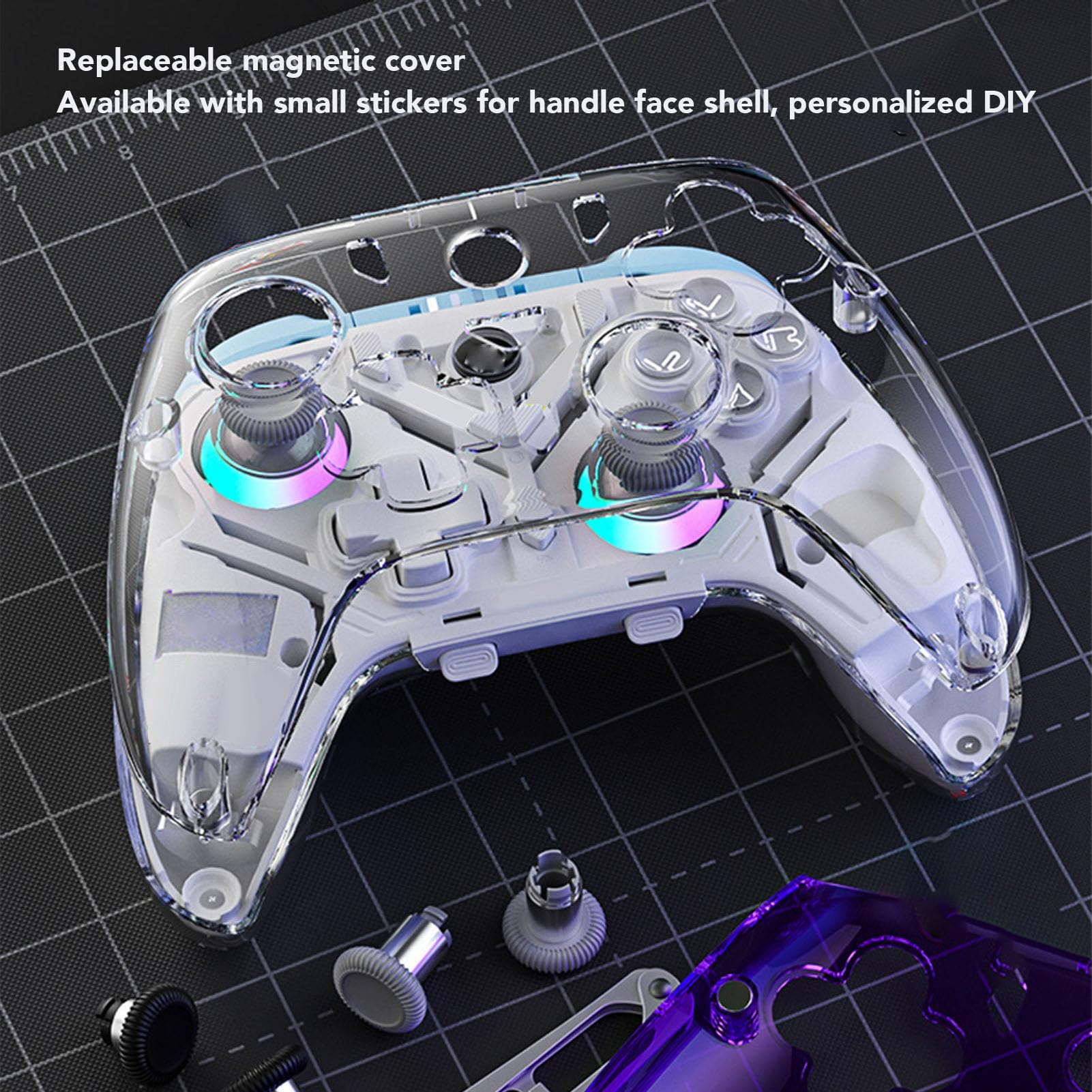 Fockety Controller di Gioco, Controller Bluetooth Controller di Gioco, Controller Controller PC Controller PRO Compatibile con per Android, OS X, Steam Deck, (White)