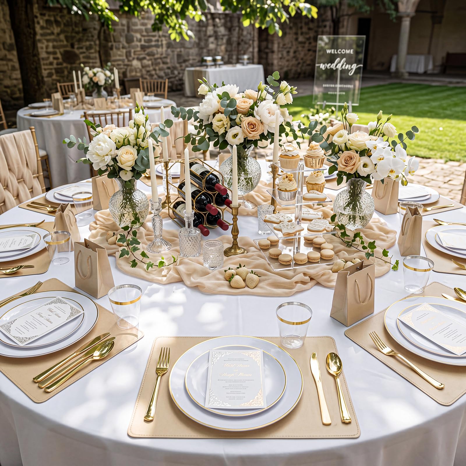 Gold Disposable Cutlery Set - 180 Piece -5 Gold Disposable Cutlery Set - 180 Piece -5