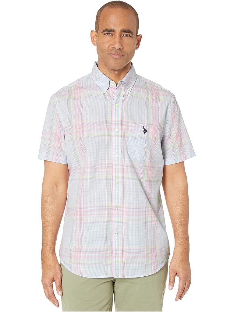 U.S. POLO ASSN. Short Sleeve Multicolor Plaid Woven