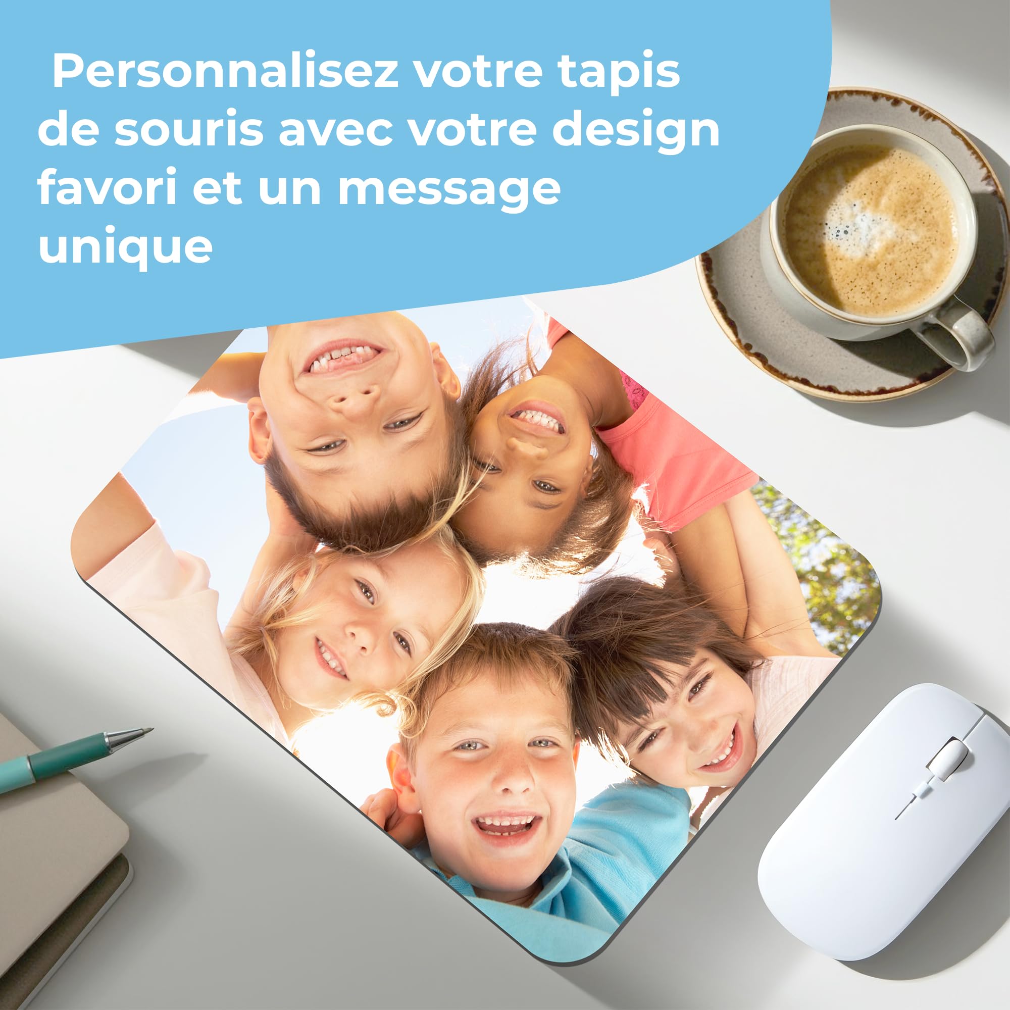 Cimpress Tapis de Souris Personnalisable 24,2 x 20,2 cm Base antidérapante Surface Textile Douce