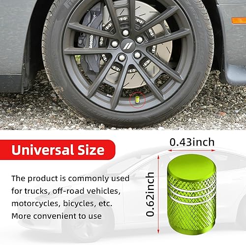 Miniatura 2 de Ziciner 8 tapas de válvula de neumático con bandera estadounidense, cubierta de válvula de revestimiento de plástico con anillo de goma de EE. UU.,