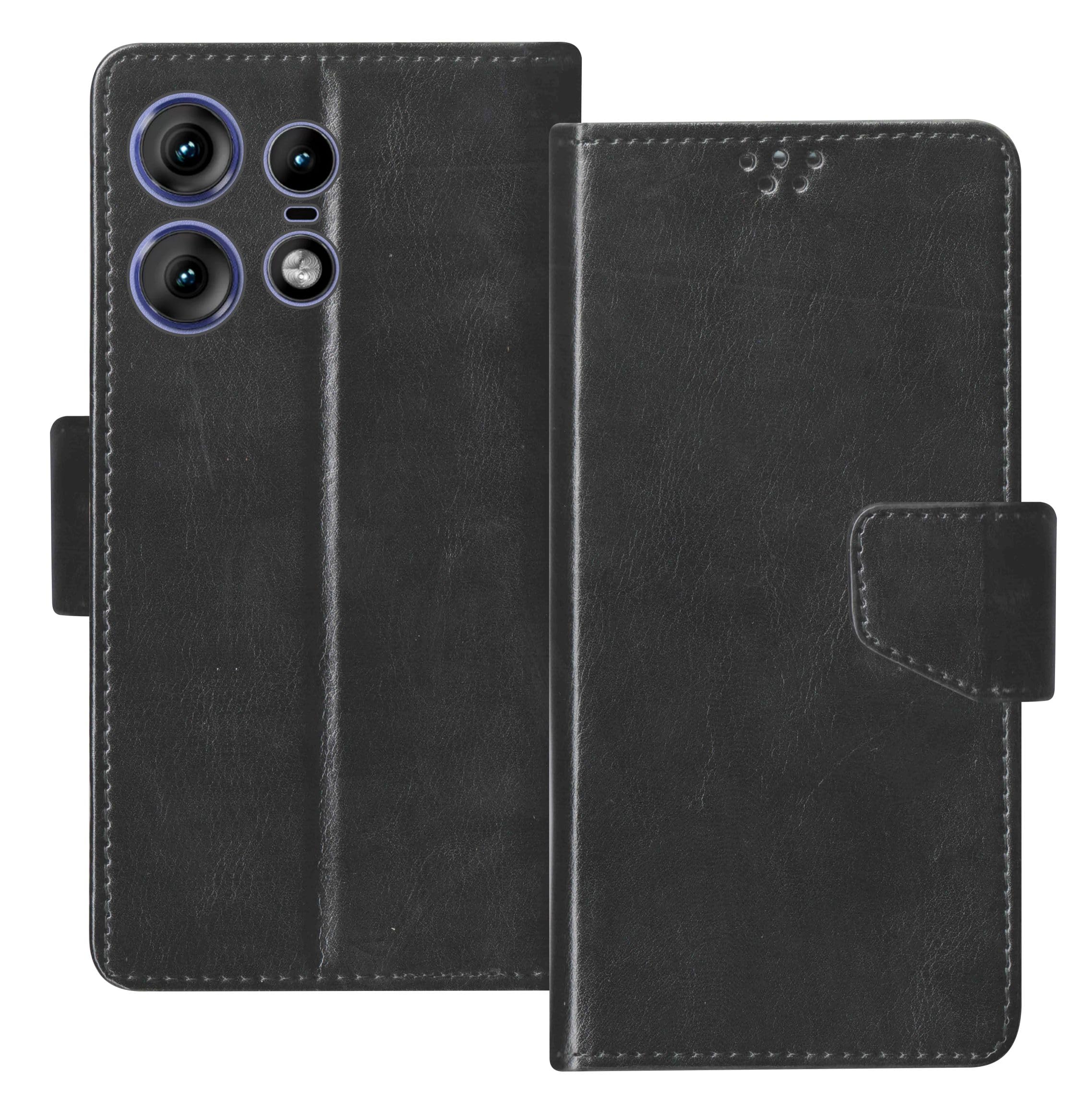 SBMS Motorola Moto Edge 50 Pro Shock Proof Flip Cover Back Cover Case with Magnatic Closure | Inbuilt Stand | Card & Money Pocket (Black) (B0CYLNZ74T) Amazon Price History, Amazon Price Tracker