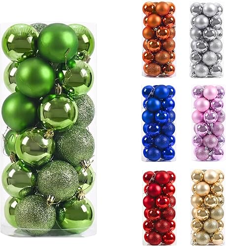 Miniatura 1 de PARAMEXVIEW  Juego de 24 bolas de Navidad de 1.57 pulgadas para colgar en el árbol de Navidad de 1.57 pulgadas, adornos decorativos inastillables,