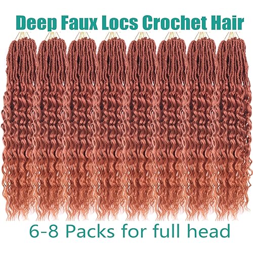 Miniatura 6 de Rastas sintéticas de cabello de ganchillo de 24 pulgadas, cabello rizado ondulado profundo, 8 paquetes de cabello rizado rizado para mujeres negras,