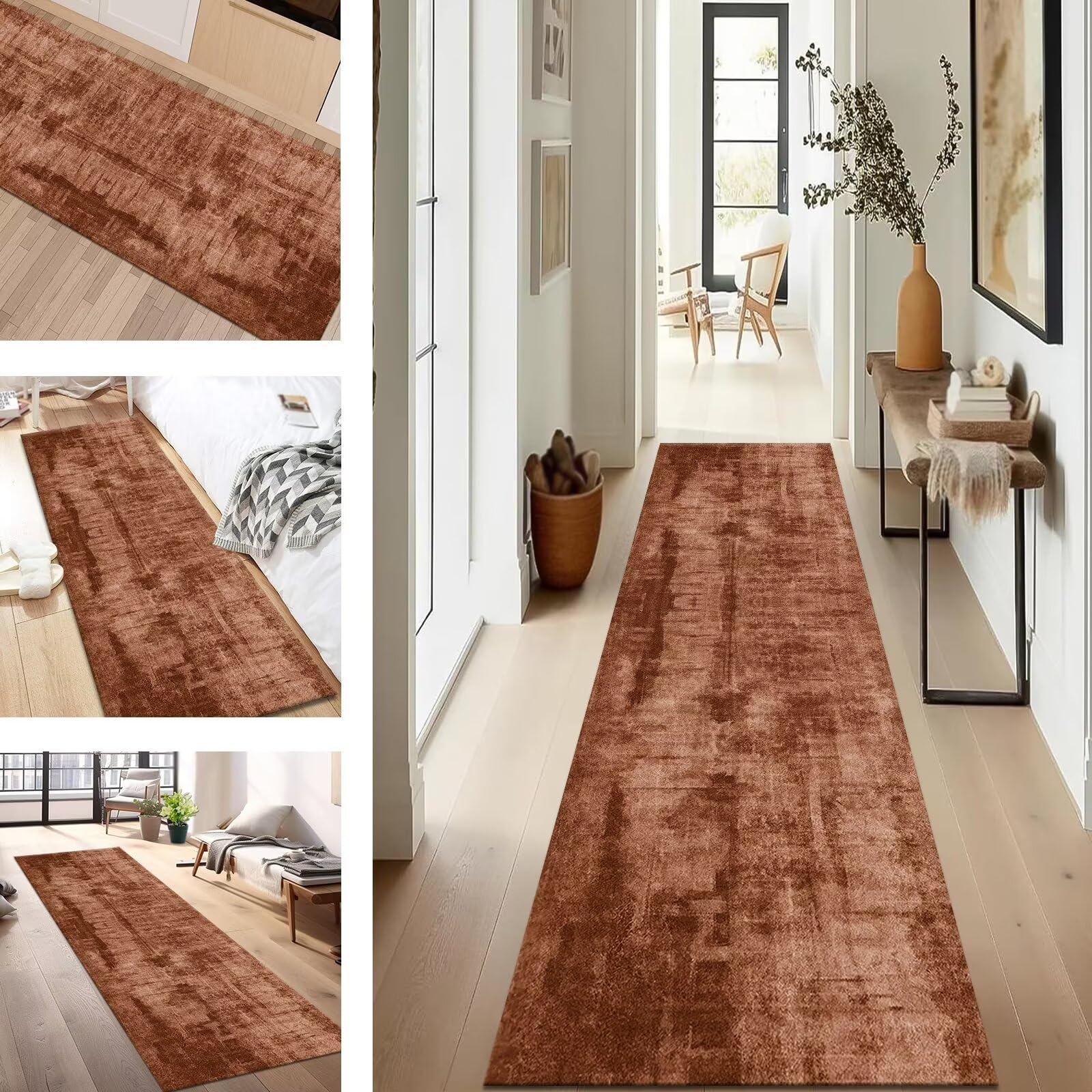 Tapis de couloir long 80x400cm tapis de sol antisalissure orange