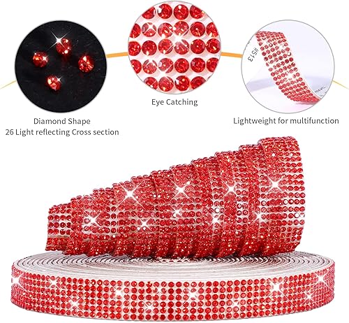 Miniatura 3 de Tiras autoadhesivas de diamantes de imitación, cinta de diamantes de imitación de 0.079 pulgadas con diamantes de imitación brillantes para teléfono
