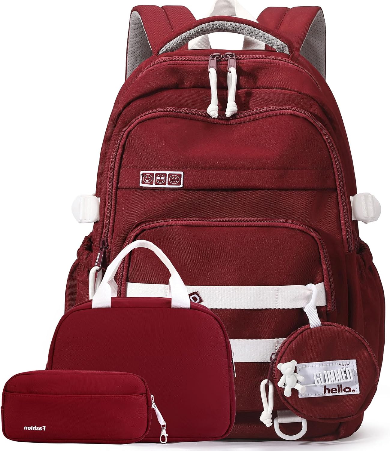 YJMKOI Kids Backpack Set for Girls Middle-School Elementary Bookbags Aesthetic Backpack for Teen Girls-Boys