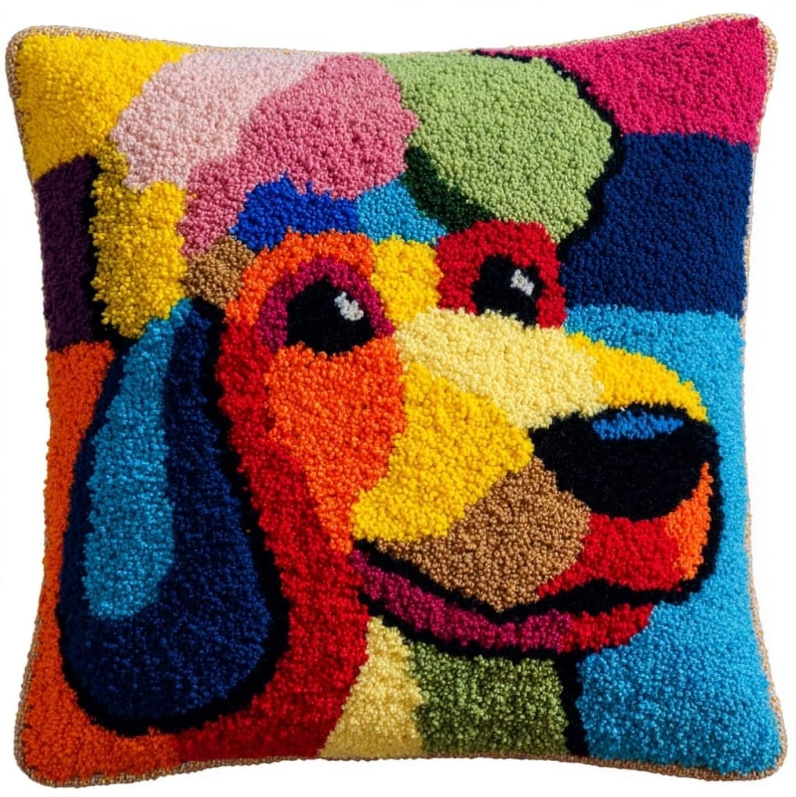 WallustrioaW Latch Hook Kit 43x43cm,Poodle Animal Dog