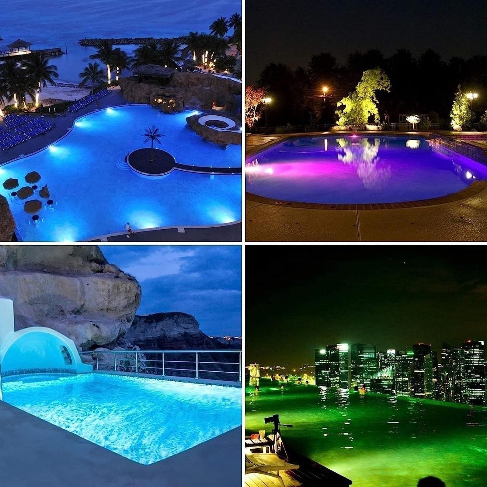 Faretto Subacqueo per Laghetti - Fari LED per Piscina con Nicchia PAR56 in Acciaio Inox 12V AC IP68 Lampada da Incasso Subacquea con Impermeabilizzazione A Membrana(9w)