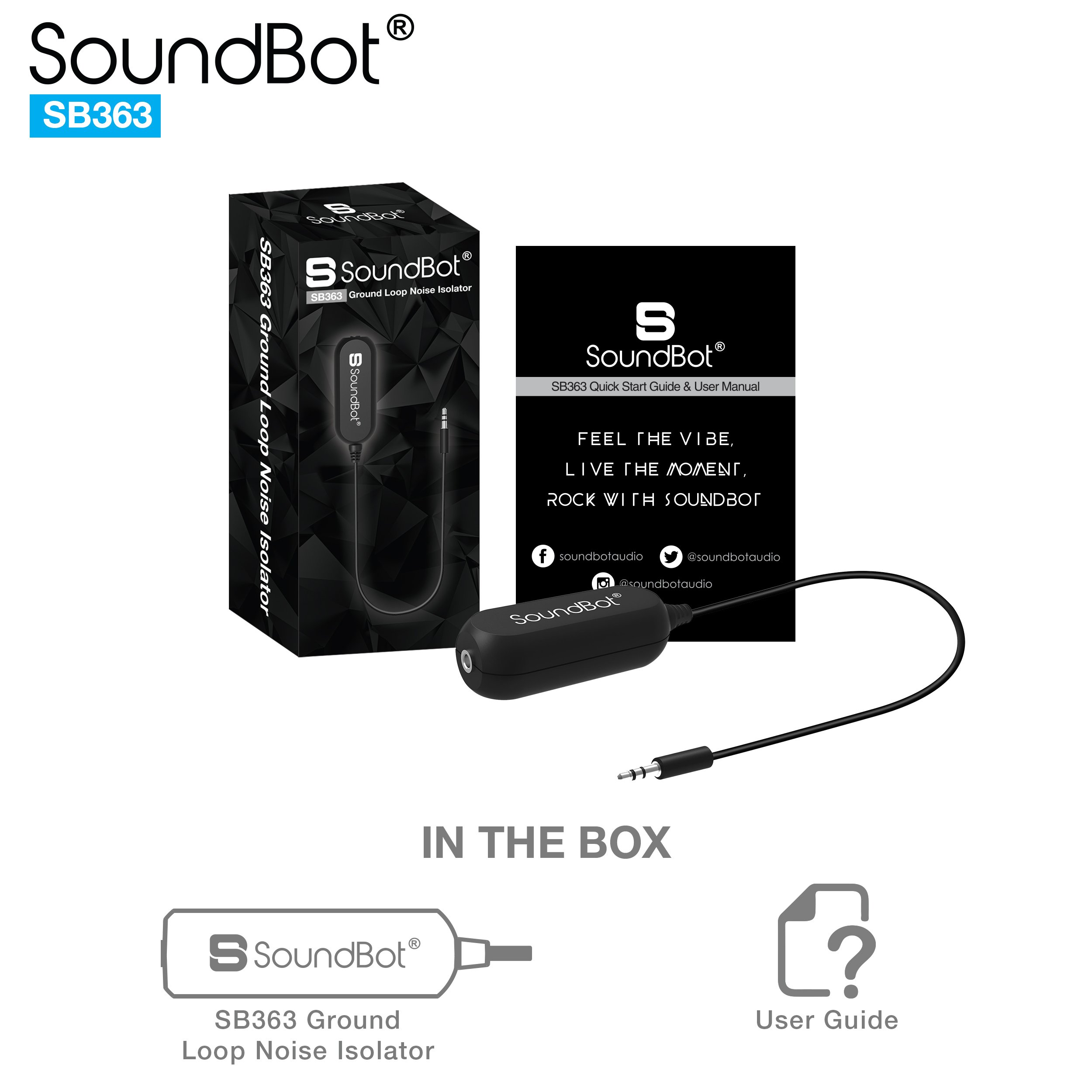 SoundBot SB363 3.5mm Ground Loop Noise Isolator Adapter Remover[Buzzing