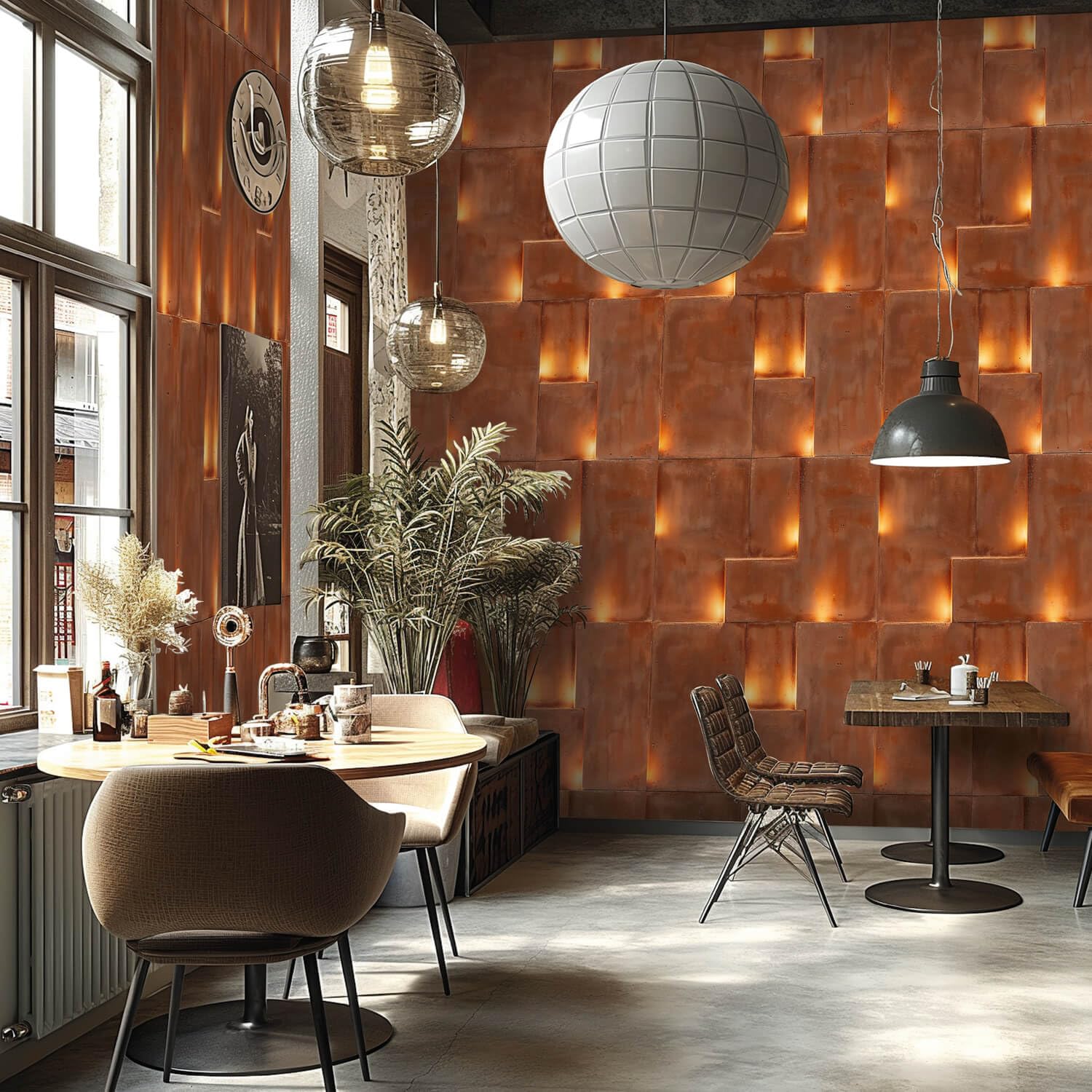 Papel pintado 3D otoñal Profhome 790159-GU para dar calidez al comedor y dormitorio