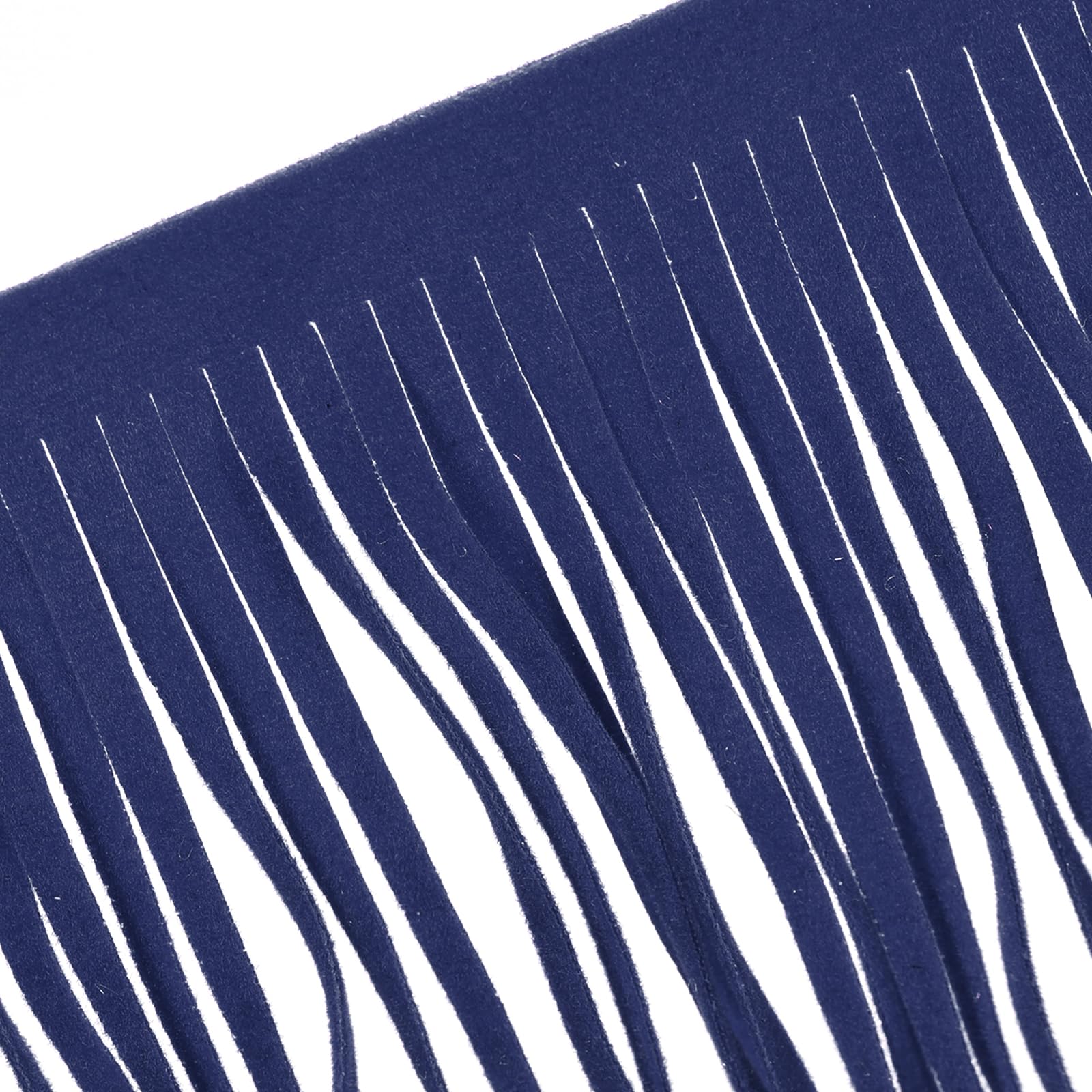 QUARKZMAN 2 Iarde 8 Pollici Frangia in Pelle PU Finitura Nappa Ecopelle Doppio Lato Cucito per Cucito Fai da Te Abbigliamento Artigianato Decorazione Gonna, Blu Scuro